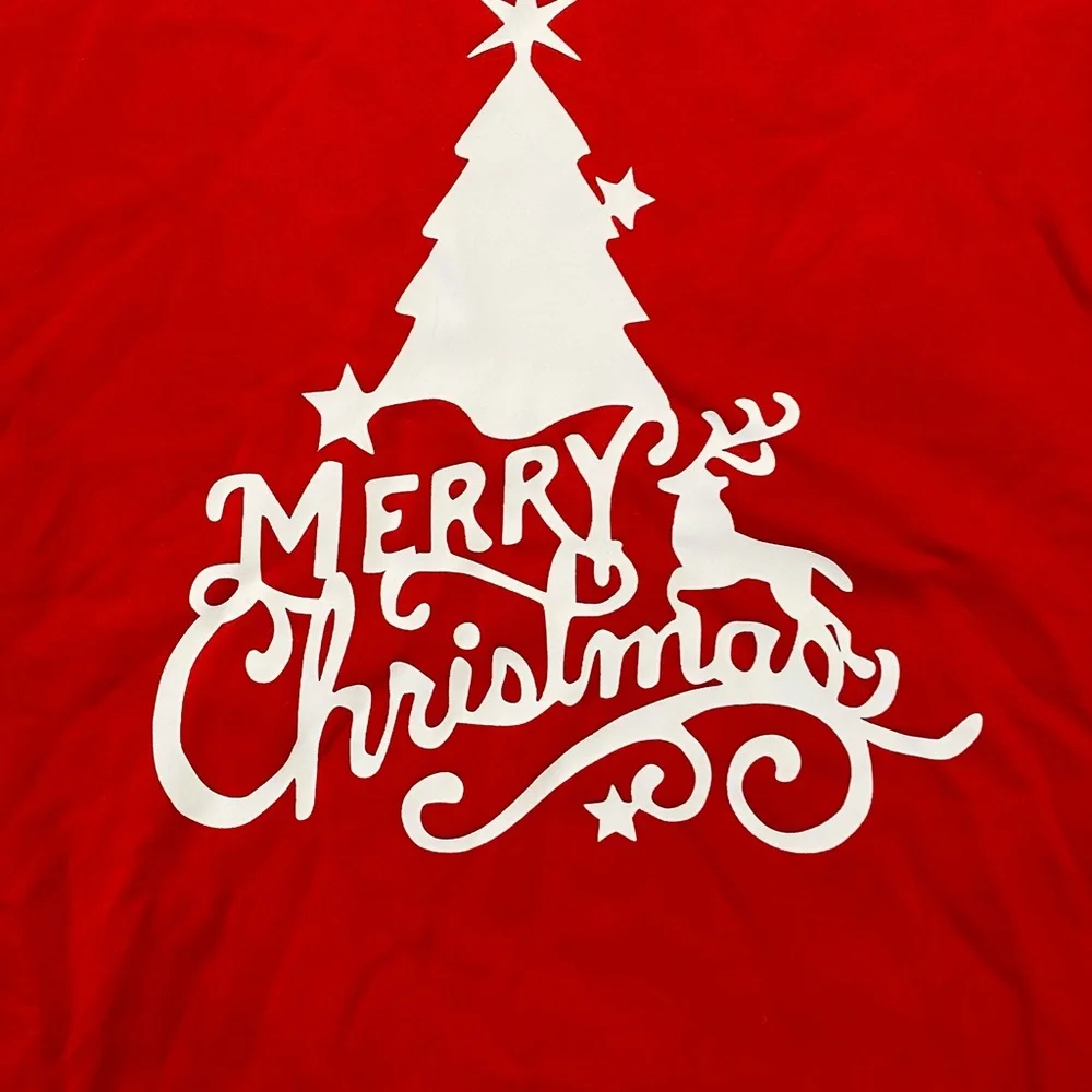 Patpat Women Christmas Letters Print Long-sleeve Casual Red Sweatshirt / Top - Picture 7 of 8